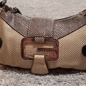 Guess purse cream, brown and black colored